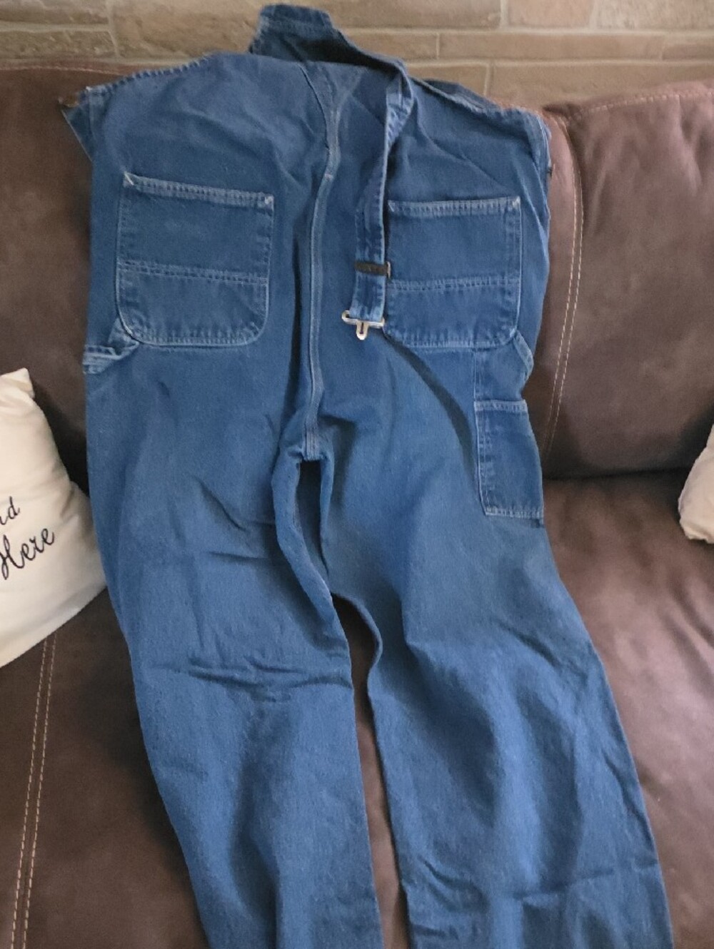 Carhartt Blue Denim Bib Overalls 38x36 - Picture 2 of 3